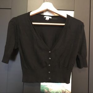 Old navy black cropped cardigan short sleeve small